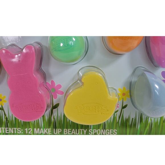 Peeps 12 Piece Make Up Beauty Sponges Use Damp/Dry Buildable Full Coverage NEW - Picture 3 of 3